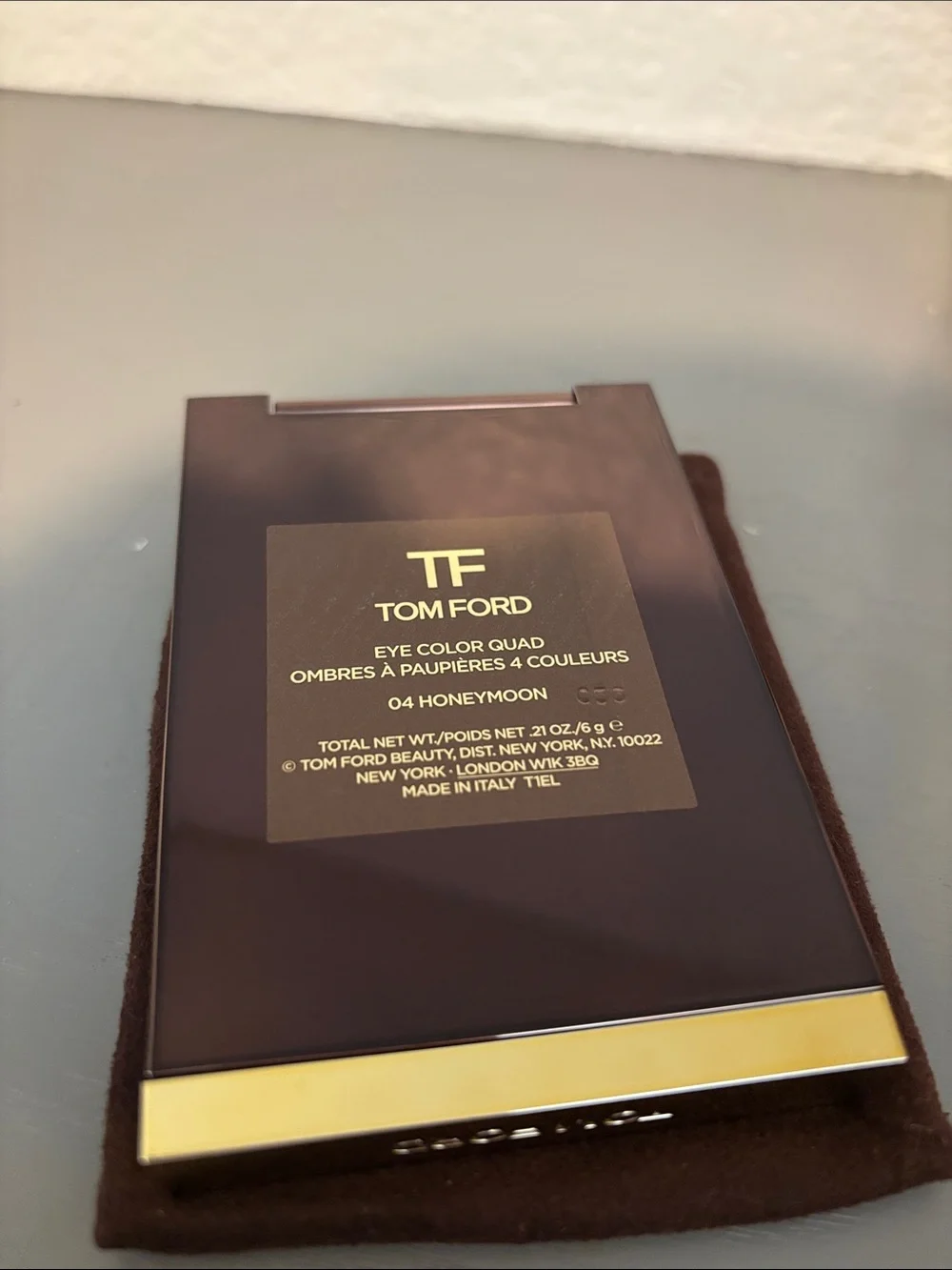 Tom Ford Eyeshadow Compact in Deep Brown with Gold Accents